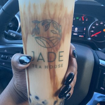 Jade Tea House - Black milk tea with brown sugar drizzle and boba - Desserts Near Me - Davie, Florida Jade Tea House - Black milk tea with brown sugar drizzle and boba - Desserts Near Me - Davie, Florida