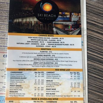 Ski Beach Bar and Grill - Drink menu - Wine Bars Near Me - Leesburg, Florida Ski Beach Bar and Grill - Drink menu - Wine Bars Near Me - Leesburg, Florida