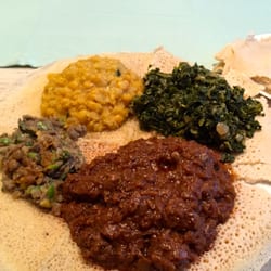 ABAY Taste of Ethiopia - Meal two, all plated up.