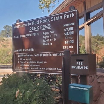 Red Rock State Park - Park fees information board - Parks Near Me - Sedona, Arizona