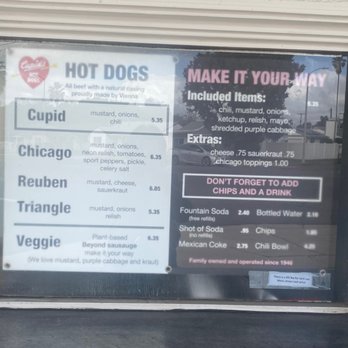 Cupid's Hot Dogs - Basic menu - Hot Dogs Near Me - Winnetka, California Cupid's Hot Dogs - Basic menu - Hot Dogs Near Me - Winnetka, California