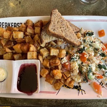 Breakfast Republic - Potatoes, egg whites with spinach and tomato, toast - Breakfast & Brunch Near Me - San Diego, California