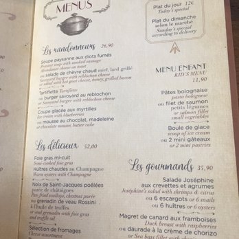 Restaurant Joséphine - Menu March 2018 - French Near Me - Chamonix-Mont-Blanc, 74 Restaurant Joséphine - Menu March 2018 - French Near Me - Chamonix-Mont-Blanc, 74