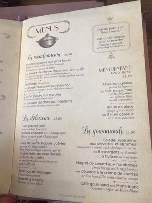 Menu photo 3 Restaurant Joséphine Chamonix-Mont-Blanc, 74 Menu photo 3 Restaurant Joséphine Chamonix-Mont-Blanc, 74