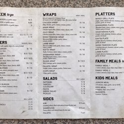 Anar Charcoal Chicken - Menu