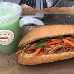 Best banh mi! Veggie banh mi & mung bean milk   I drank the Vietnamese iced coffee on my drive