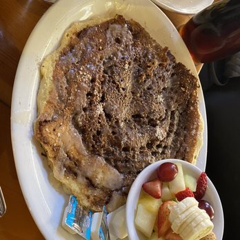 From Scratch Restaurant - Cinnamon roll pancakes with a side of fruit. OMG. - Breakfast & Brunch Near Me - Carmel, California From Scratch Restaurant - Cinnamon roll pancakes with a side of fruit. OMG. - Breakfast & Brunch Near Me - Carmel, California