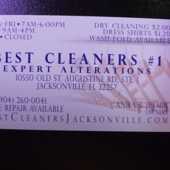 Best Cleaners - Picked up the business card 2/11/19. - Laundry Services Near Me - Jacksonville, Florida
