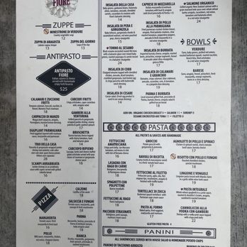 Cafe Fiore - Lunch menu - Italian Near Me - Ventura, California