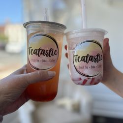 Teatastic - Strawberry special tea with strawberry jelly and fruit  Strawberry lemonade