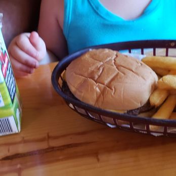 Burger Barn - Kids cheese burger meal comes with fries and juice. - Burgers Near Me - Pollock Pines, California