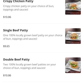 The Little Chicken Burger - 9.65 for a single patty but they only had combos and sides to choose from at $17 or $7. Couldn't get just a burger or tenders - Burgers Near Me - Burien, Washington