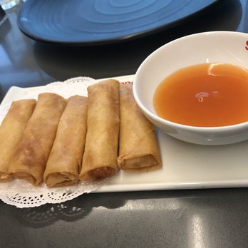 Sapporo - Spring rolls + dipping sauce (don't know the name of it) - Sushi Bars Near Me - Cypress, Texas