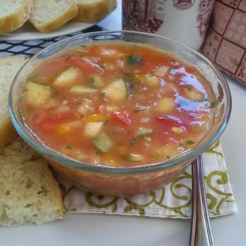 Cambridge Tea House - Watermelon gazpacho! Vegans will want to ask the staff to not garnish w/ sour cream and sub bread for flax crackers :-) - Breakfast & Brunch Near Me - Marble Cliff, Ohio Cambridge Tea House - Watermelon gazpacho! Vegans will want to ask the staff to not garnish w/ sour cream and sub bread for flax crackers :-) - Breakfast & Brunch Near Me - Marble Cliff, Ohio