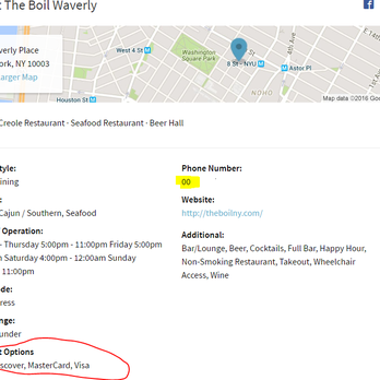 theBoil - incorrect info on their OpenTable listing - Cajun/Creole Near Me - New York, New York theBoil - incorrect info on their OpenTable listing - Cajun/Creole Near Me - New York, New York