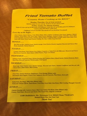 Menu photo 2 Fried Tomato Buffet Newnan, GA Menu photo 2 Fried Tomato Buffet Newnan, GA