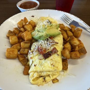 Yolk House - Bacon & avocado omelet - American Near Me - Topeka, Kansas Yolk House - Bacon & avocado omelet - American Near Me - Topeka, Kansas