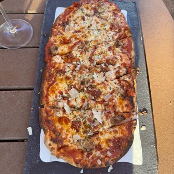 Wine & Rind - Pepperoni & Sausage Flat Bread - Wine Bars Near Me - Carmel, Indiana