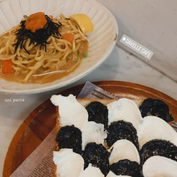 Davelle - Uni spaghetti and black sesame & cream cheese toast - Japanese Near Me - New York, New York Davelle - Uni spaghetti and black sesame & cream cheese toast - Japanese Near Me - New York, New York