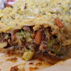Curry Diva - Interior of stuffed vegetable rotti ($21), vegan by default. Tasty and fresh. Excellent dal. Wish it had tofu or seitan.