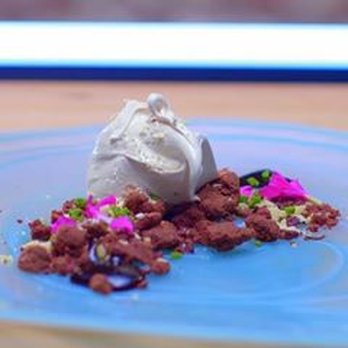 Black Cat Culinary - Deconstructed Mars bar, chocolate soil, nougat, cherry balsamic gel, pop rocks, basil crystals - Personal Chefs Near Me Black Cat Culinary - Deconstructed Mars bar, chocolate soil, nougat, cherry balsamic gel, pop rocks, basil crystals - Personal Chefs Near Me