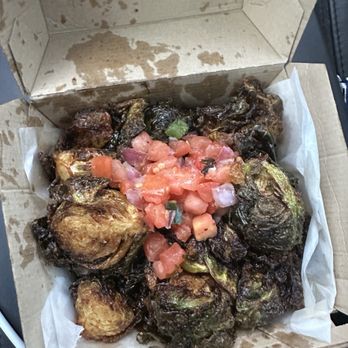 El Pollo Guapo - Crispy Brussels Sprouts with pico! A must have!! Delicious - Chicken Shop Near Me - Hartford, Connecticut