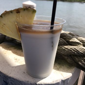 Schaefer's Canal House - A scrumptious pina colada with dark rum floater and fresh pineapple - New American Near Me - Chesapeake City, Maryland Schaefer's Canal House - A scrumptious pina colada with dark rum floater and fresh pineapple - New American Near Me - Chesapeake City, Maryland