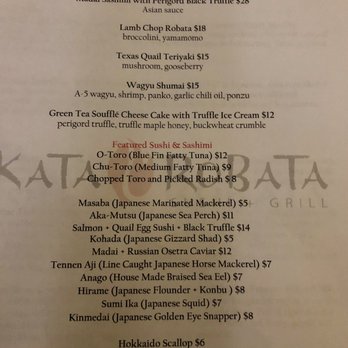 Kata Robata - Tonight's specials menu - Sushi Bars Near Me - Houston, Texas Kata Robata - Tonight's specials menu - Sushi Bars Near Me - Houston, Texas