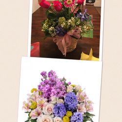 Gig Harbor Florist - Top photo is what they sent. Bottom photo is what I ordered. Very Very disappointed