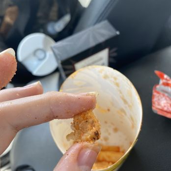 Taco Bell - Found a piece of chewed up chicken at the bottom of my frys... disgusting. - Fast Food Near Me - Castaic, California
