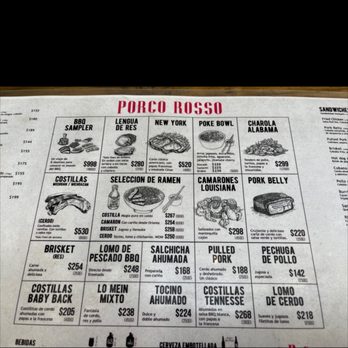 Porco Rosso - Menu - American Near Me - México, D.F., DIF Porco Rosso - Menu - American Near Me - México, D.F., DIF