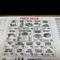 Porco Rosso - Menu