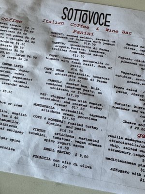 Menu photo 4 Sottovoce Cafe Palm Desert, CA Menu photo 4 Sottovoce Cafe Palm Desert, CA
