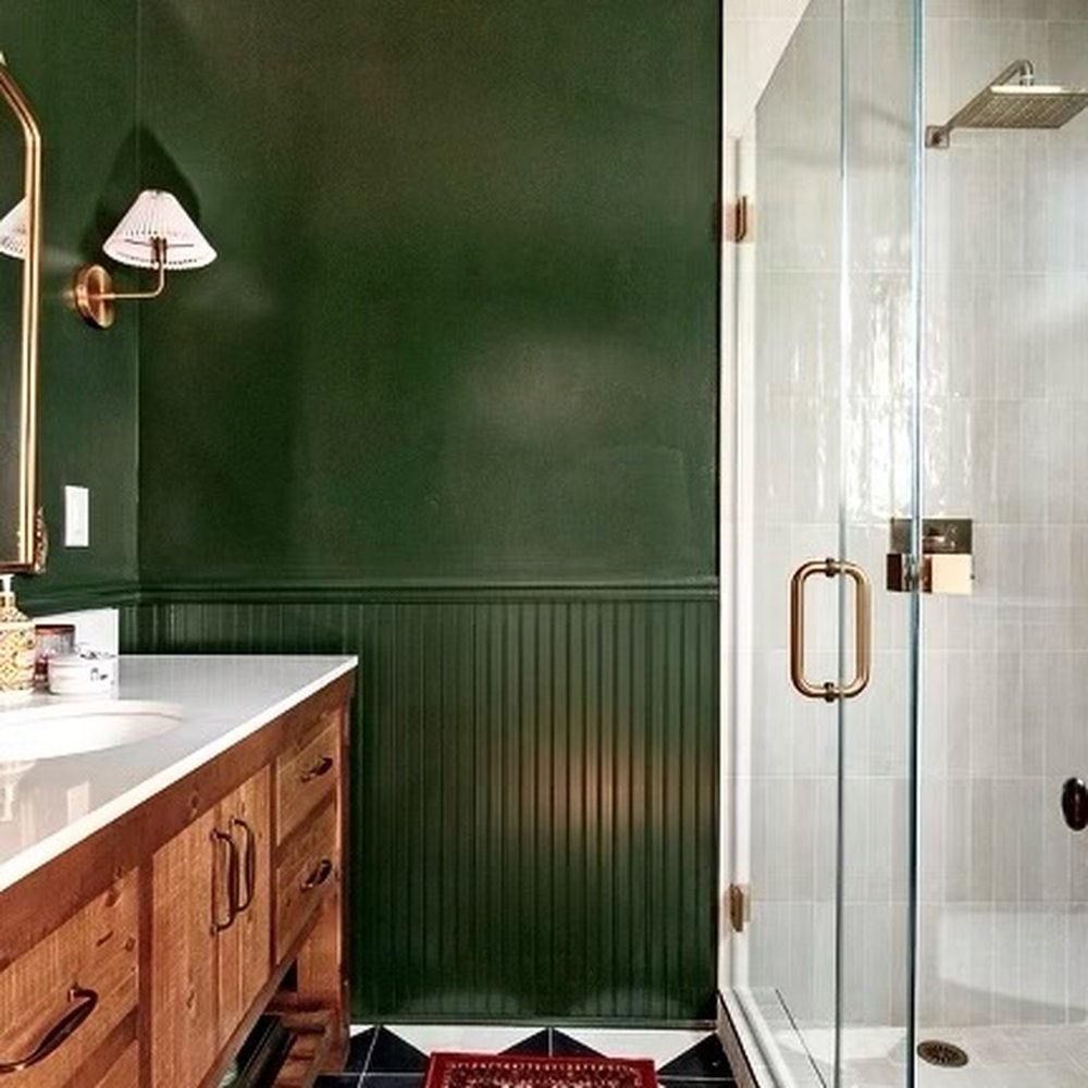 BNO Builders - The moody, vintage green bathroom of our dreams! - General Contractors Near Me - San Jose, California