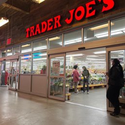 The entrance to Trader Joe's from the Dekalb Market food court