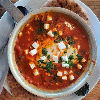 Pressed Cafe - Nashua - a bowl of soup with tofu and herbs - Breakfast & Brunch Near Me - Nashua, New Hampshire