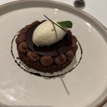 A.R. Valentien - Bittersweet chocolate tart- the best ever per the husband - New American Near Me - La Jolla, California A.R. Valentien - Bittersweet chocolate tart- the best ever per the husband - New American Near Me - La Jolla, California