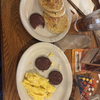 Cracker Barrel Old Country Store - Mini Confetti Pancakes 2 Two Eggs Smoked Sausage Patties - American Near Me - Mesquite, Texas Cracker Barrel Old Country Store - Mini Confetti Pancakes 2 Two Eggs Smoked Sausage Patties - American Near Me - Mesquite, Texas