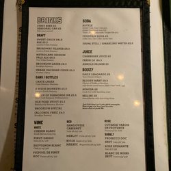 Sweet Chick - Drink list