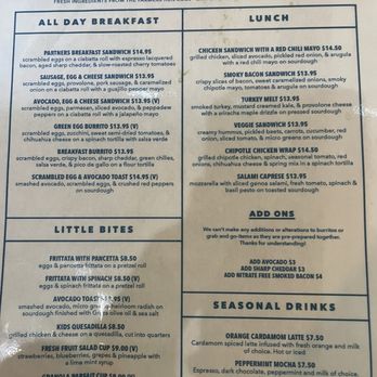 Partners Coffee - Queens - Food menu as of February 2024 - Coffee & Tea Near Me - Long Island City, New York Partners Coffee - Queens - Food menu as of February 2024 - Coffee & Tea Near Me - Long Island City, New York
