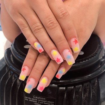 Grand Nails Lounge - SNS full set free hand art by AMY! - Nail Salons Near Me - Phoenix, Arizona