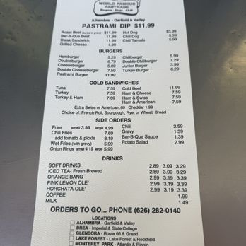 The Hat - Menu - Sandwiches Near Me - Alhambra, California