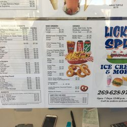 Lickety Split - Food menu