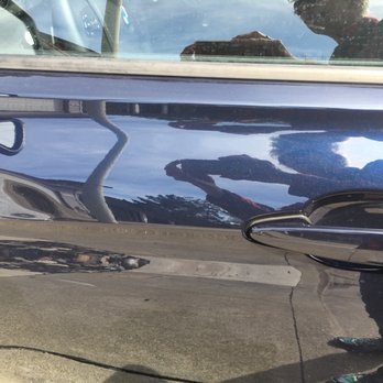 Ted's Dent Works - A little hard to see but there is a fist sized dent on the upper panel and two smaller dents plus scratches in a direct line belowj - Body Shops Near Me - Livermore, California Ted's Dent Works - A little hard to see but there is a fist sized dent on the upper panel and two smaller dents plus scratches in a direct line belowj - Body Shops Near Me - Livermore, California