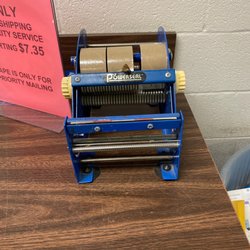 USPS - Priority tap - when it runs out they never put more out. Been out for weeks