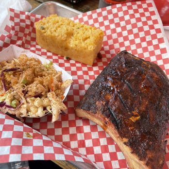 Bobby D's BBQ - 5 Bone Rib Plate with cole slaw and cornbread - Barbeque Near Me - Jerome, Arizona