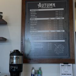 Autumn Coffee Roasting - Menú