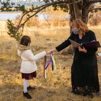 Love Story Vows - Heidi handing off the ribbons to my niece. - Officiants Near Me - San Marcos, California