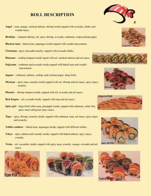 Menu photo 2 Sushi Bar Madison, IN Menu photo 2 Sushi Bar Madison, IN