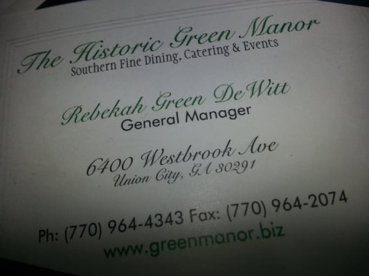 Menu photo 3 The Historic Green Manor Union City, GA Menu photo 3 The Historic Green Manor Union City, GA